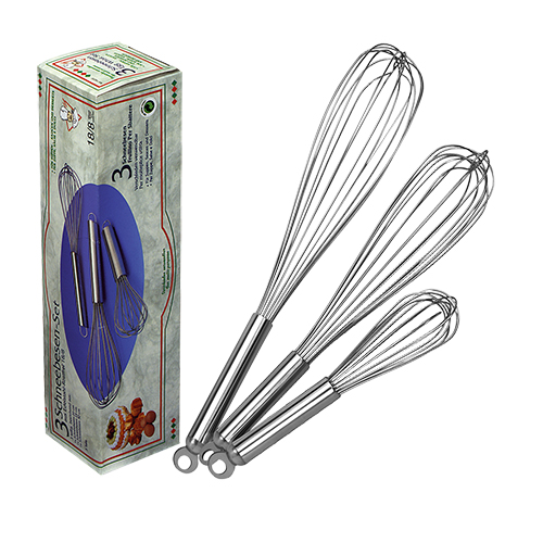 Schneebesen inox 18/8 - Set 20+25+30 cm